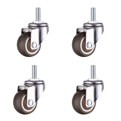 4-Pack 1 Inch Small Tiny Shopping Cart Wheel Swivel Caster Wheels Soft Rubber TP - Bild 1 von 3