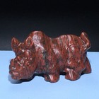 New Listing120g Natural Crystal.Red jasper.Hand-carved.Exquis ite rhinoceros statues