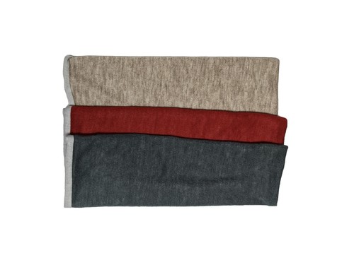 Papillon Scarf Infinity Color Block Burgundy, Beige, Charcoal Gray Poly Unisex - Picture 5 of 8