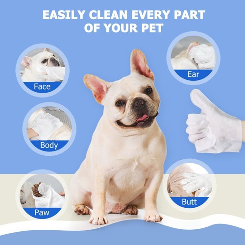 PAQUETE DE 6 PIEZAS toallitas de limpieza guantes para perros y gatos toallitas de aseo de mascotas sin enjuague - Imagen 27 de 97