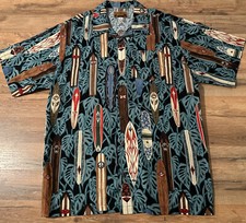 Men’s Vintage Bullhead Hawaiian Shirt XL USA Made Surfboards Malibu Wood Button