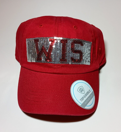 Wisconsin Badgers Top of the World Adjustable Strapback Hat Bling Adult Women's