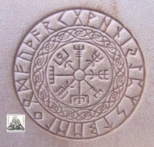 Viking Vegvisir Symbol 1" Leather Stamp Tool Magical Stave