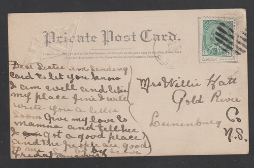 St. John New Brunswick Queen Square Heraldic and Patriotic Postcard Used - Bild 3 von 3