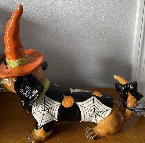 Blue Sky Clayworks Halloween TRICK OR TREAT DACKEL Hund Figur Neu mit Etikett - Bild 4 von 6
