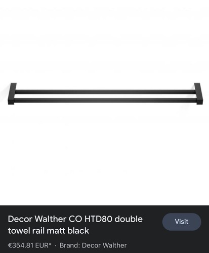 Dekor Walther CO HTD80 Doppelhandtuchhalter matt schwarz 80cm Neu verpackt UVP 354€.. - Bild 1 von 2