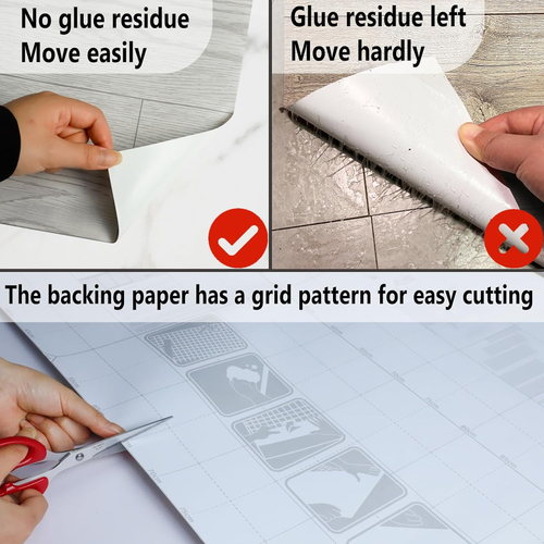 Self Adhesive Vinyl Flooring Roll 23.6"X 196"/32 Sq.Ft Wood Grain Peel Stick Flo - Picture 4 of 7