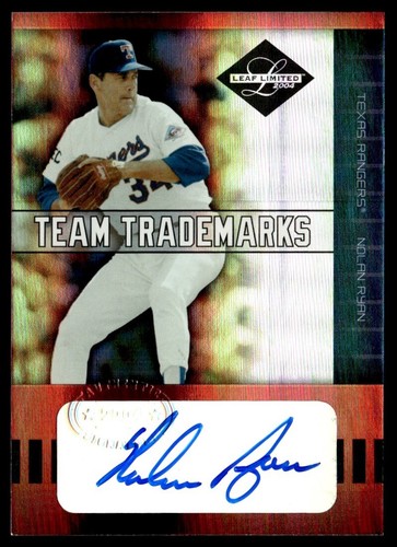 2004 Leaf Limited Team Trademarks Auto 16/25 Nolan Ryan #TT-13 BG6