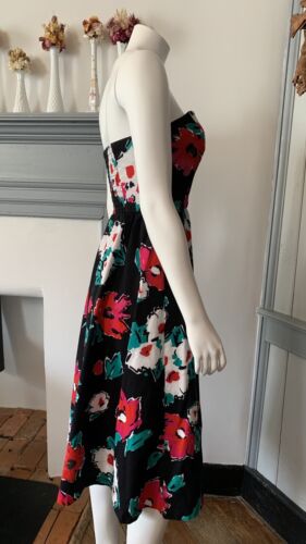 vintage 1980s 1990s does 1950s strapless floral dress lanz pockets spring midi - Picture 7 of 17