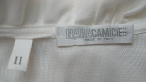 Naracamicie White Sleeveless Ruffle Neck Blouse Size II Made in Italy AV41 - Foto 4 di 5