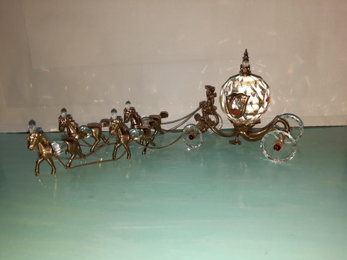 Kristallkutsche mit 4 Pferden, Cinderellakutsche Prinzessin Kutsche Mit Kutscher - Bild 4 von 24