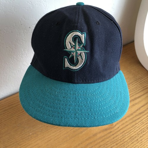 西雅图水手队官方现场球帽海军/蓝绿色New Era Adj- | eBay
