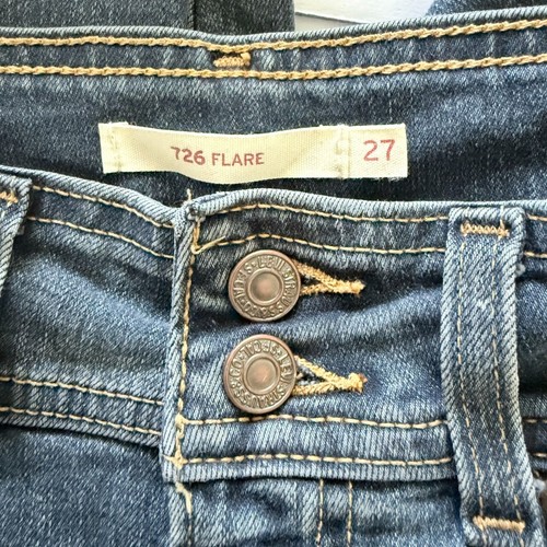 Levis Retro 726 High Rise Flare Damen Dark Wash Jeans Gr. 27 - Bild 5 von 8