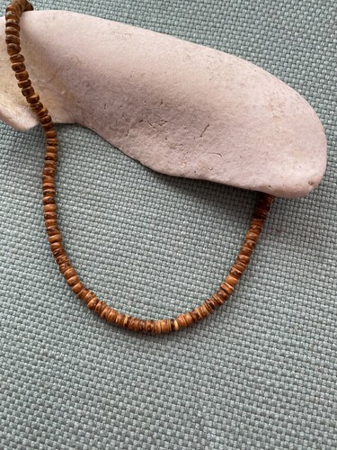 Seed Bead Necklace, Natural Brown, 15” - Foto 4 di 4