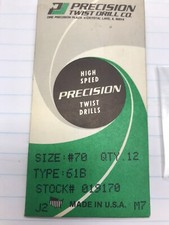 12 pcs.  #70 HS DRILL BLANK. PTD USA (loc N6)