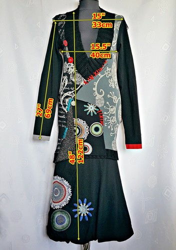 AUTHENTISCHES DESIGUAL POP ART STICKEREI LOGO DAMEN KLEID - GR: US12/EU40/L - Bild 2 von 9