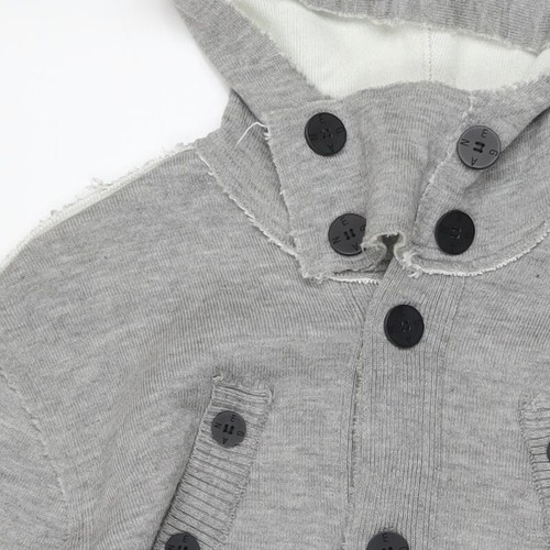 Egan Mens Grey Acrylic Cardigan Hoodie Size XL - Picture 8 of 10