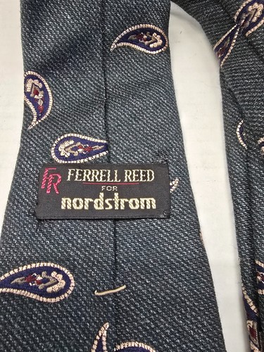 Ferrell Reed For Nordstrom Mens Hand Made Silk/Wool tie Woven in England Paisley - Picture 4 of 6