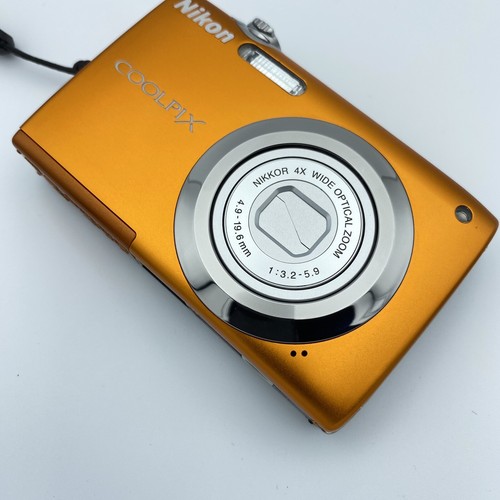 [For Parts] NIKON Coolpix S3000 Orange Digital Camera 12.0MP TESTED Lens Error - Picture 3 of 11