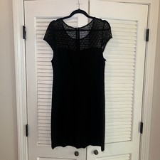 Kensie Lace Patchwork XL Knee Length Baddie Little Black Dress Cocktail Party