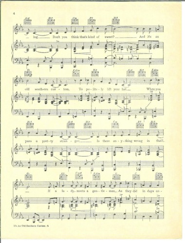 ALICE FAYE Sheet Music IT'S AN OLD SOUTHERN CUSTOM from GEORGE WHITE'S 1935 - Picture 4 of 6