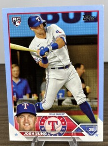 2023 TOPPS SERIES 2 JOSH JUNG ROOKIE RC 529 FATHERS DAY /50 RANGERS BLUE