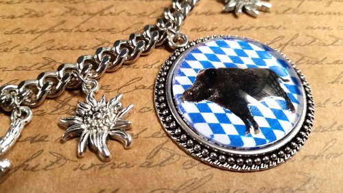 S088 Herren Charivari silber Wiesn Jagdschmuck Trachtenschmuck Hirsch Eber Rind - Bild 14 von 24