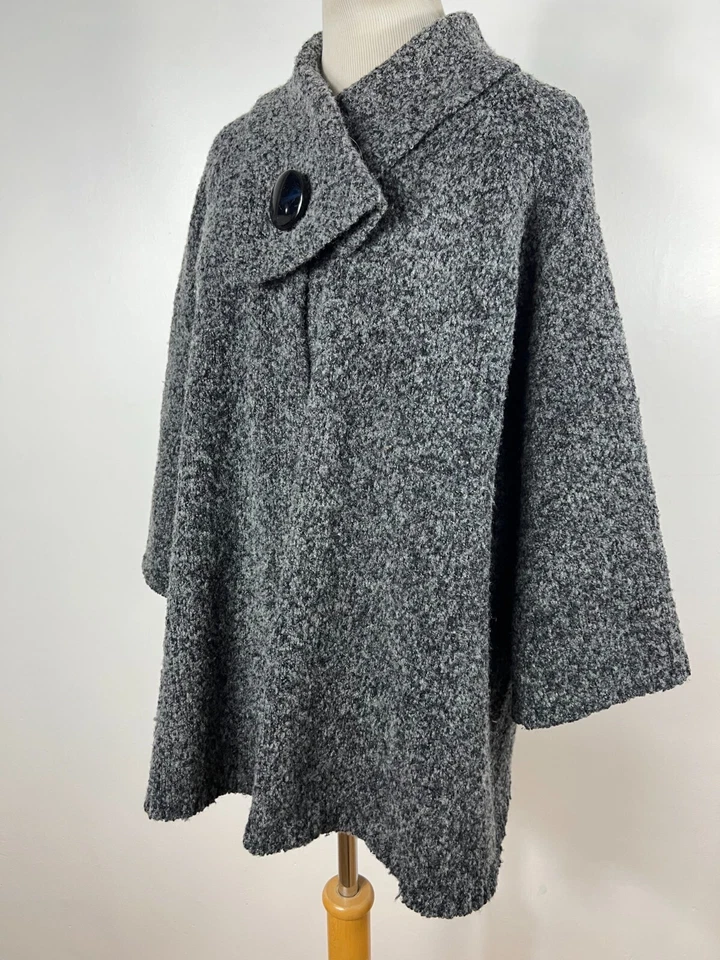 Cárdigan Carole Little 2X Gris Negro Botón Frontal Fly Away Manga Codo Mujer H7 Foto 4 de 4