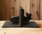 Bunny Rabbits Bookends Wooden Farmhouse Nursery Kitchen Living  Set 5.5”x5.5”