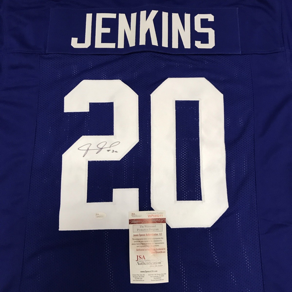 Janoris Jenkins #20 New York Giants Signed Jersey Size XL JSA COA