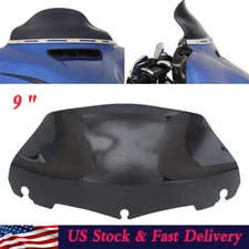 9" Black Wave Windshield Windscreen For Harley Street Glide Touring 2014-2021 US