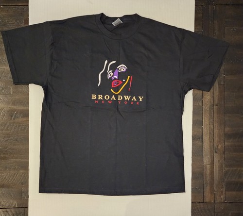 New York Broadway Play Vtg Black T-Shirt Unisex Fruit of The Loom 90s Drama - Picture 2 of 5