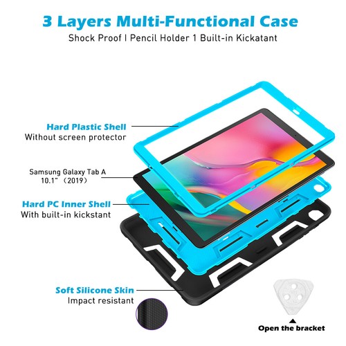 For Samsung Galaxy Tab A 10.1 2019 Case Hybrid Heavy Duty Shockproof Stand Cover - Picture 4 of 18