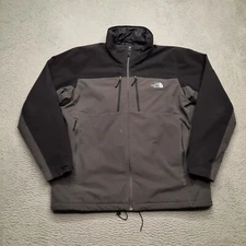 The North Face Apex Jacket Men XL Grey Full Zip Quilted Primaloft Lined Coat
