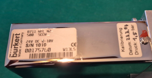 BURKERT 8711 MFC N2 FLOWRATE 500 SCCM Flange Mount MASS FLOW CONTROLLER - Picture 5 of 5