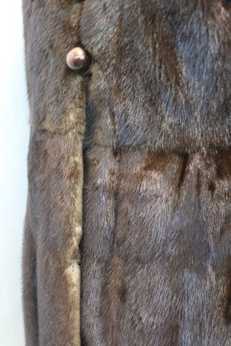 SCHROTTARTIKEL: DUNKLER RANCH BRAUNER NERZ PELZ MANTEL JACKE DAMEN WOMAN GRÖSSE N/A - Bild 4 von 8