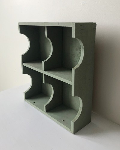 Casale vintage fatto a mano in legno 4 ripiani cubby verde salvia opaco 8,25 x 9,25" - Foto 5 di 22