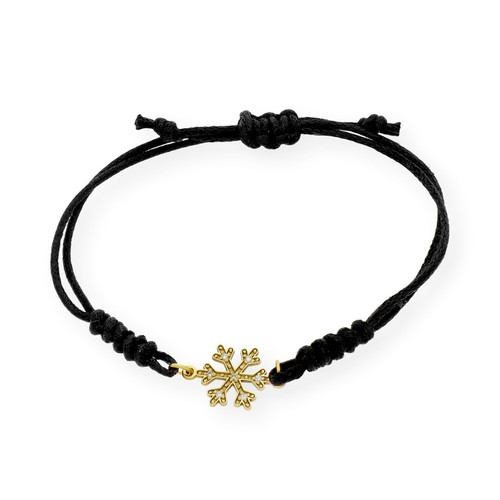 Pulsera con Diamantes Diseño Copo de Nieve Oro con Cierre Ajustable de Macramé - Imagen 13 de 24
