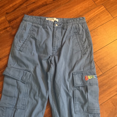 Guess J Balvin Cargo Pants Blue Ripstop 2020 Rainbow Logo Men’s 30 Skater EUC - Picture 4 of 11