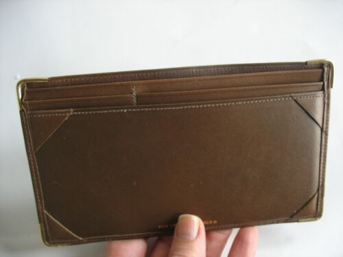 Vintage NOS Don Lester Originals Pelle Marrone con Portafoglio Note Targhetta 14kt New York - Foto 2 di 10
