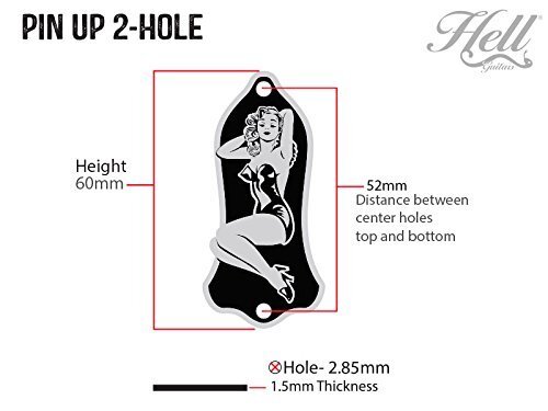 PIN-UP Brass Truss Rod Cover Gold for Gibson, Les Paul, SG etc. brass & enamel - Picture 4 of 4