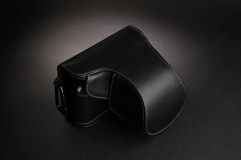 Funda completa de cuero genuino para cámara para Leica Q Q-P color negro Foto 2 de 4