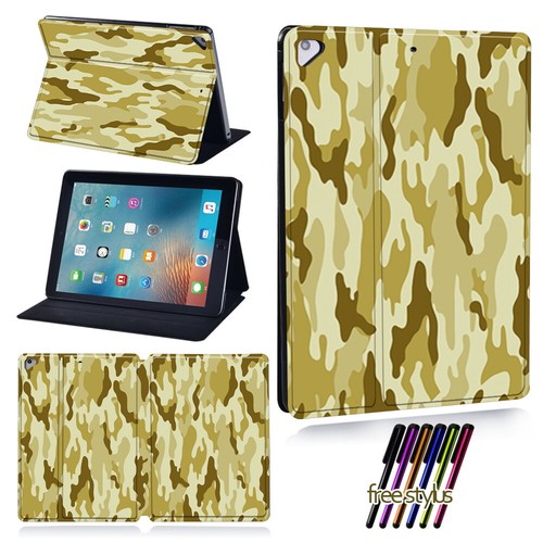 Camouflage PU Leather Stand Cover Case Fit Apple iPad 5/6/7/8/9/10/Mini/Air/Pro - Picture 15 of 19
