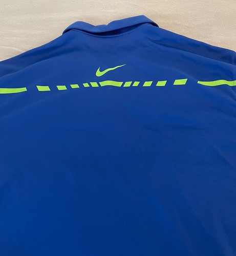 Nike Golf Mens Polo Shirt XL xlarge Dri Fit Lightweight Blue Green Accents - Picture 8 of 10
