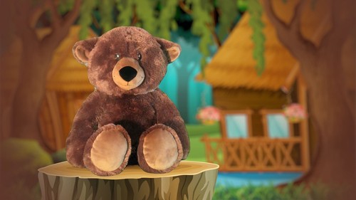 ROSCOE BEDDIE BEAR with4 foot by 4 foot hidden plush blanket - Bild 3 von 4