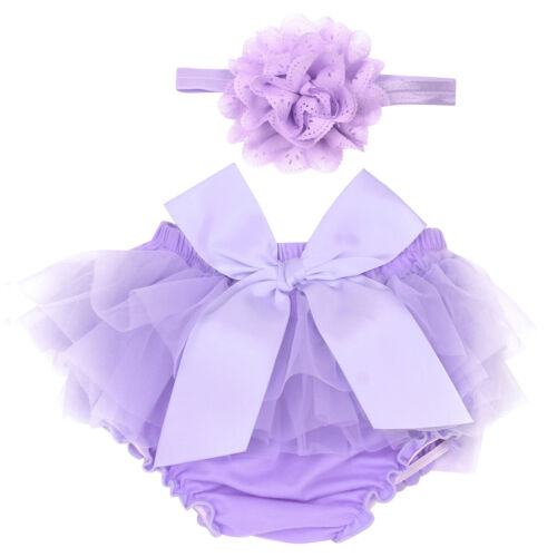 Copri pannolini neonato Ruffle Bloomer bambine pantaloncini compleanno fiocco oggetti di scena fotografici - Foto 23 di 41