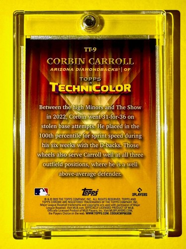 Corbin Carrol RARE ROOKIE CARD REFRACTOR TOPPS CHROME TECHNICOLOR RC INVESTMENT - Picture 7 of 8