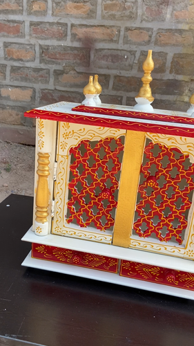 Mandir arte pintado tradicional templo decoración hogar madera hecho a mano indio vintage arte - Vídeo 1 de 1