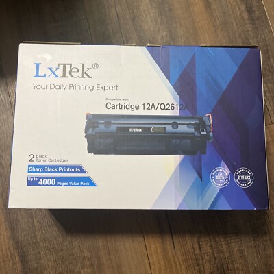 LxTek For HP LaserJet 12A Q2612A 2 Black Toner Print Cartridge New Sealed Box