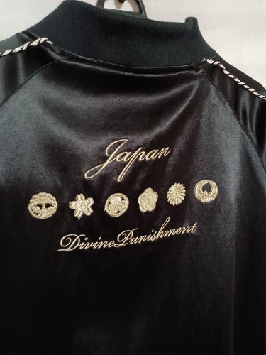 Battou Musume Men's Sukajan Jacket Embroidered Hina Reversible Black Size L - Picture 8 of 10
